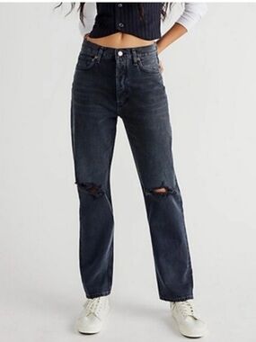 Agolde 90’s pinched waist Distressed Straight Leg Jeans 28